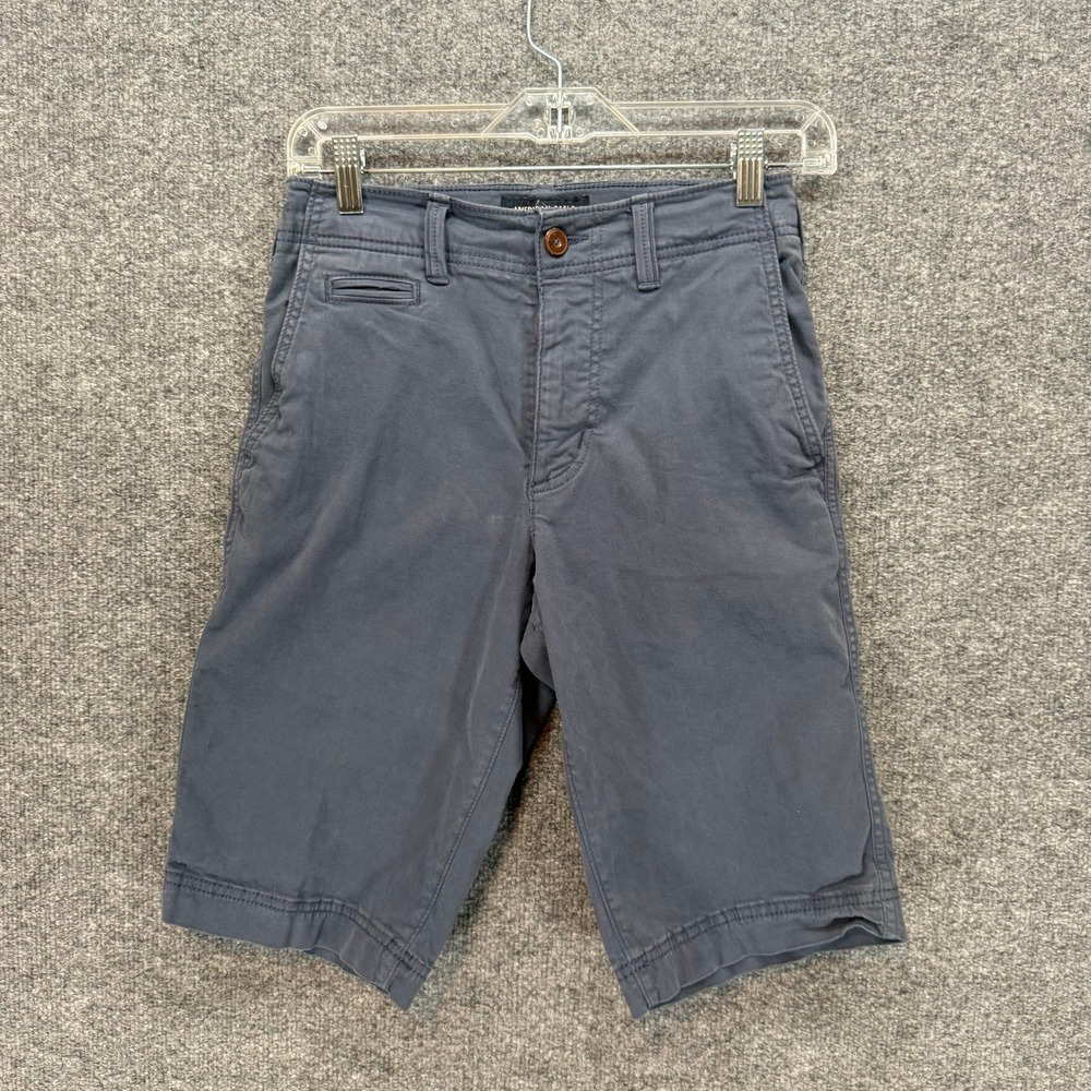 American Eagle Chino Shorts Mens 26 Blue Extreme Flex Stretch Casual Y2K